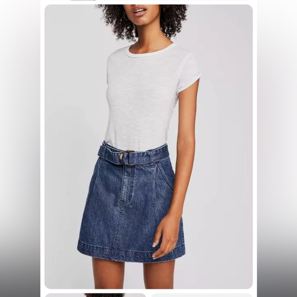 SOLD 🆕 FREE PEOPLE We The Free Womens Skirt Jade Denim Indigo Blue Size 26 💙 - Picture 4 of 4